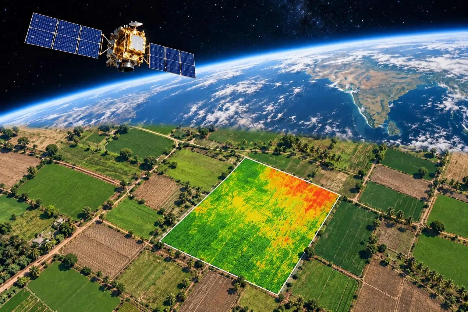Multispectral Satellite NDVI Crop Canopy Stress Mapping